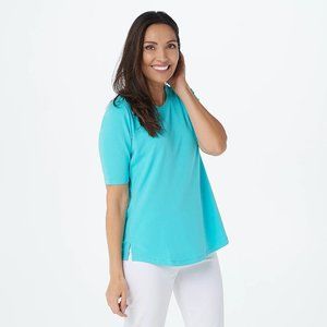 Women's TripleLuxe Knit Elbow-Sleeve Top - Turquoise